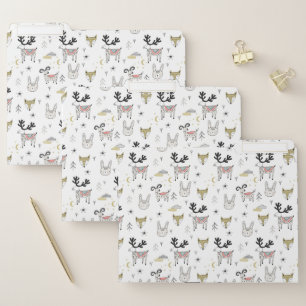Cute Woodland Animal Doodle Pattern File Folder