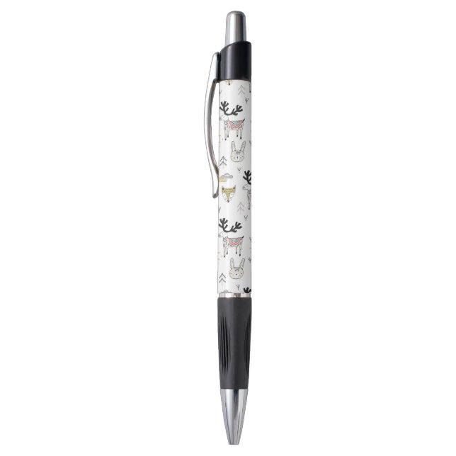 Cute Woodland Animal Doodle Pattern Pen (Top (Vertical))