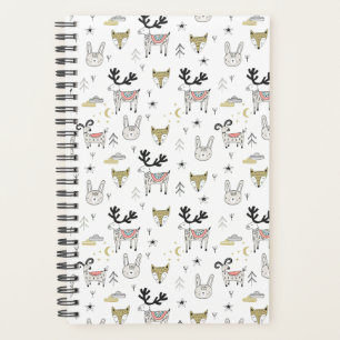 Cute Woodland Animal Doodle Pattern Planner
