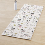 Cute Woodland Animal Doodle Pattern Yoga Mat