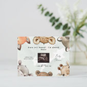 Cute Woodland Animal Ears Ultrasound Baby Shower Invitation Postcard (Standing Front)