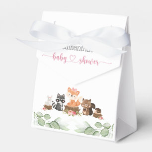 Cute Woodland Animal Floral Baby Girl Shower Favor Boxes
