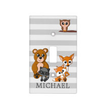 Cute Woodland Animal Forest Baby Nursery Light Switch Cover