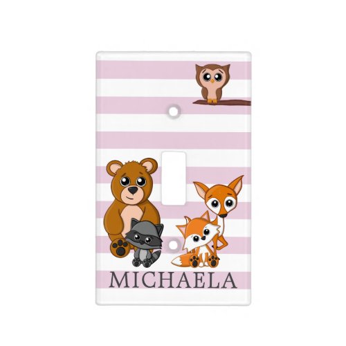 Cute Woodland Animal Forest Baby Nursery Light Switch Cover