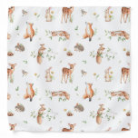 Cute Woodland Animal Friends Pattern Bandana