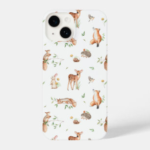 Cute Woodland Animal Friends Pattern iPhone 14 Case