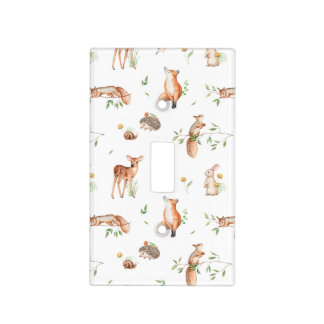 Cute Woodland Animal Friends Pattern Light Switch Cover