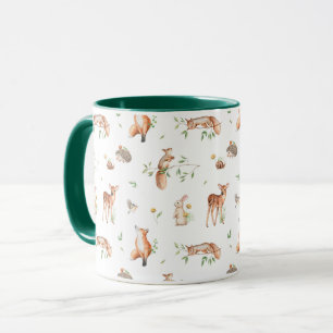Cute Woodland Animal Friends Pattern Mug