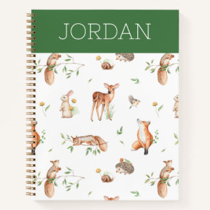 Cute Woodland Animal Friends Pattern Notebook