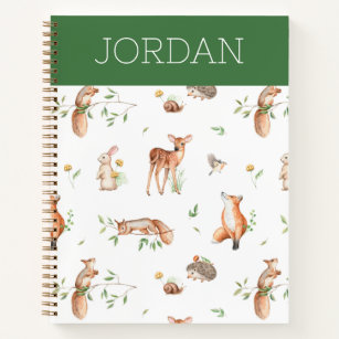 Cute Woodland Animal Friends Pattern Notebook