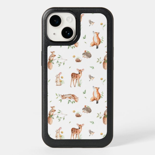 Cute Woodland Animal Friends Pattern Otterbox iPhone Case (Back)