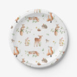 Cute Woodland Animal Friends Pattern Paper Plates