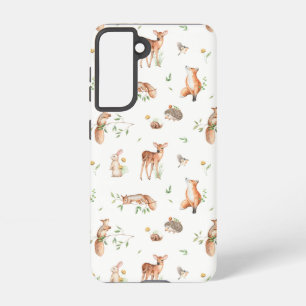 Cute Woodland Animal Friends Pattern Samsung Galaxy S21 Case
