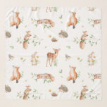 Cute Woodland Animal Friends Pattern Scarf