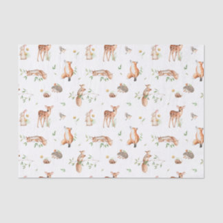 Cute Woodland Animal Friends Pattern Tissue Paper