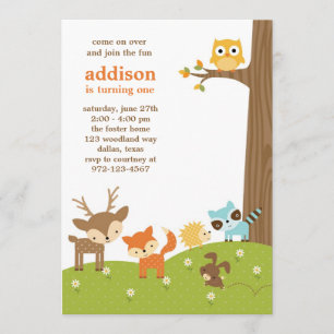 Cute Woodland Animal Invitations