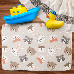 Cute Woodland Animal Kids Pattern Bathroom Bath Mat