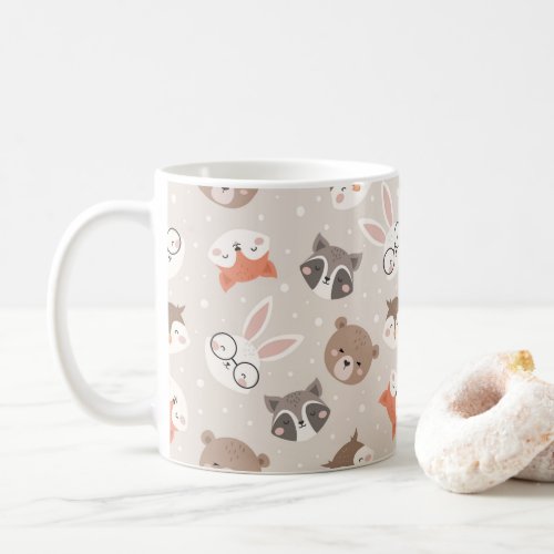 Cute Woodland Animal Kids Pattern Coffee Mug