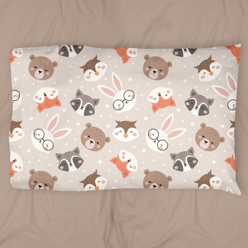 Cute Woodland Animal Kids Pattern Pillow Case