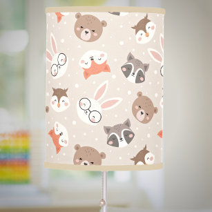 Cute Woodland Animal Kids Pattern Table Lamp