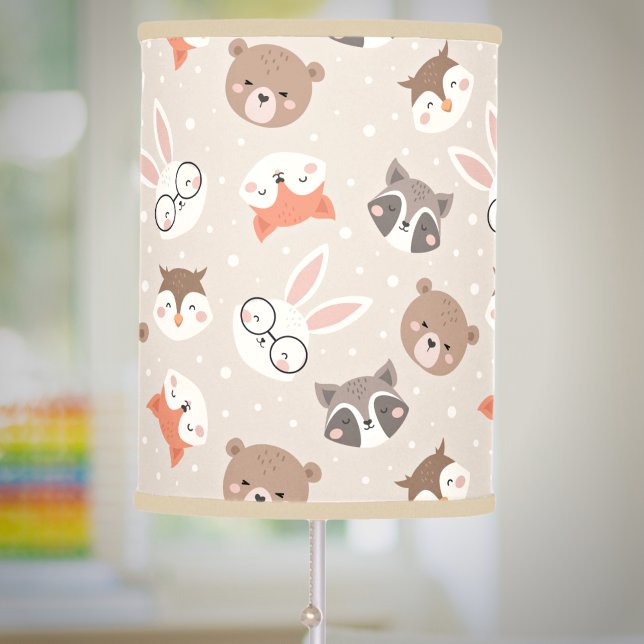Cute Woodland Animal Kids Pattern Table Lamp (Creator Uploaded)