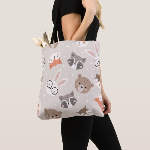 Cute Woodland Animal Kids Pattern Tote Bag