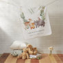 Cute Woodland Animal Leafy Wreath Monogram Kids Baby Blanket