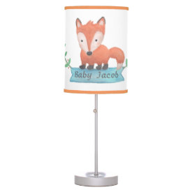 Cute Woodland Animal Little Fox Nursery Room Decor Table Lamp