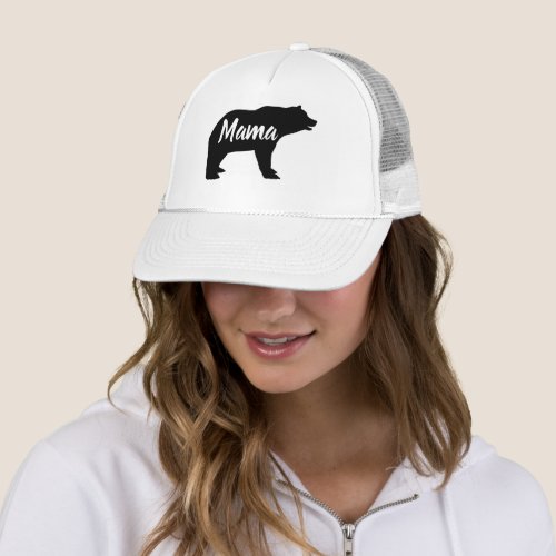 cute woodland animal mama bear trucker hat