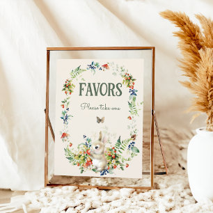 Cute Woodland Animal Neutral Baby Shower Favors Poster