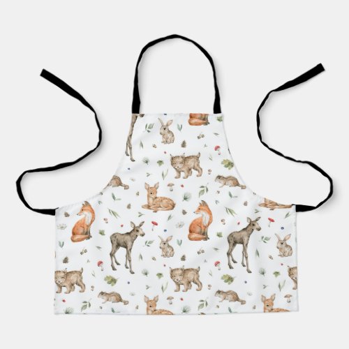 Cute Woodland Animal Pattern Apron