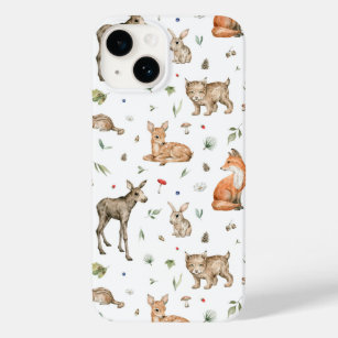 Cute Woodland Animal Pattern Case-Mate iPhone 14 Case