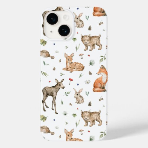 Cute Woodland Animal Pattern Case_Mate iPhone 14 Case