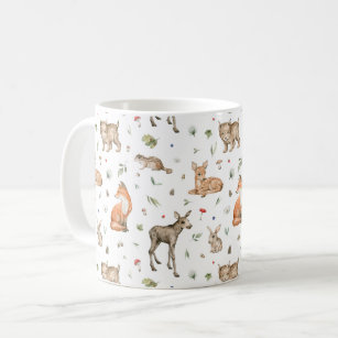 Cute Woodland Animal Pattern Coffee Mug