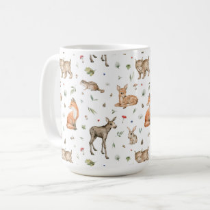 Cute Woodland Animal Pattern Coffee Mug