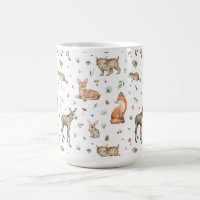 Hand Painted Porcelain Cat Fox Bird Hedgehog Deer Mugs Microwave