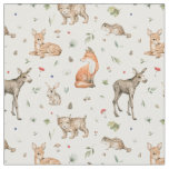 Cute Woodland Animal Pattern Fabric