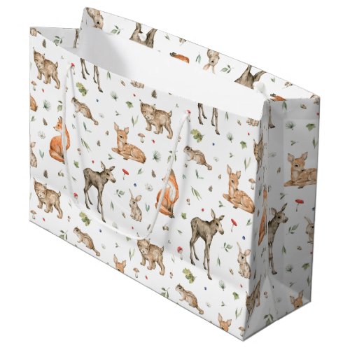 Cute Woodland Animal Pattern Large Gift Bag