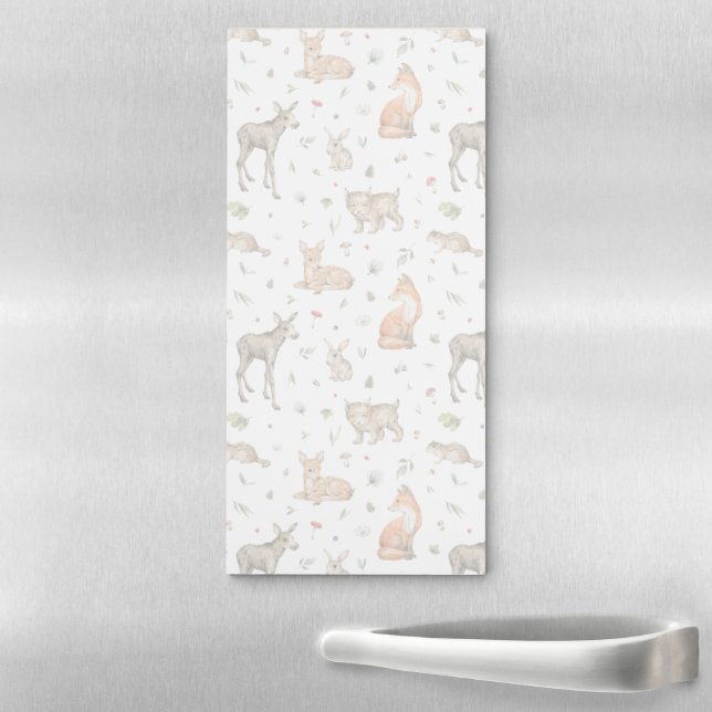 Cute Woodland Animal Pattern Magnetic Notepad (In Situ)