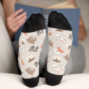 Cute Woodland Animal Pattern Socks