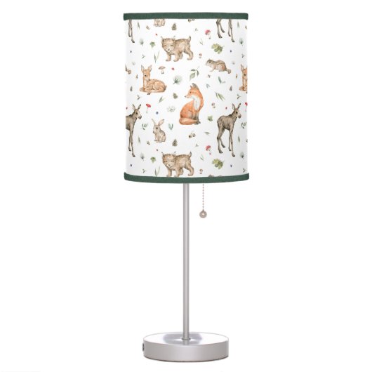 Cute Woodland Animal Pattern Table Lamp (Left)