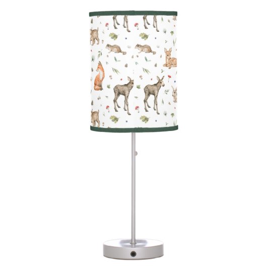 Cute Woodland Animal Pattern Table Lamp (Back)
