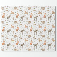 Cute Woodland Animal Wrapping Paper, Zazzle