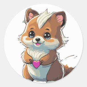 Cute Woodland Animal Sticker   Classic Round Gifti