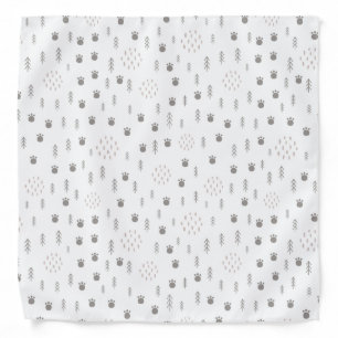 Cute Woodland Animal Track Pattern Bandana