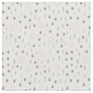 Cute Woodland Animal Track Pattern Fabric