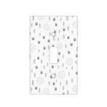 Cute Woodland Animal Track Pattern Light Switch Cover