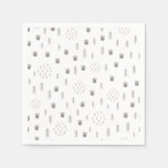Cute Woodland Animal Track Pattern Napkins