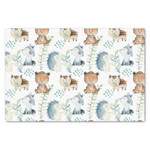 Cute woodland animal wrapping paper sheet