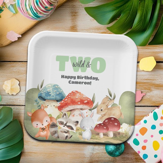 Cute Woodland Animals 2nd Birthday Party Paper Plates (Creator Uploaded)